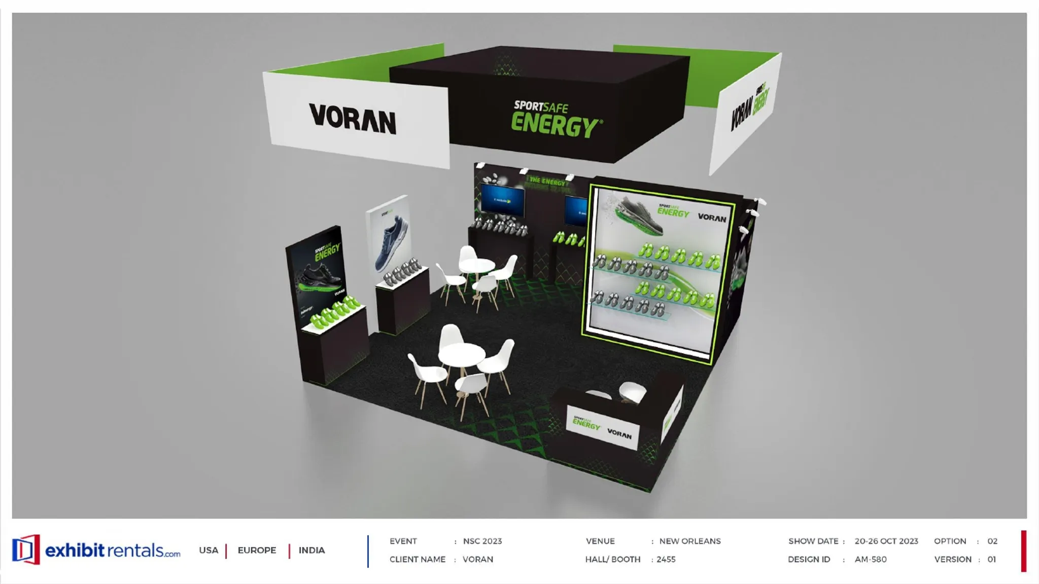 20x20 Peninsula booth design by Exhibit-Rentals